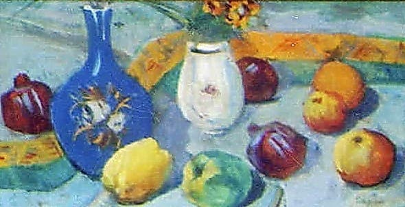 Still Life with Jug and Fruit — Martiros Saryan