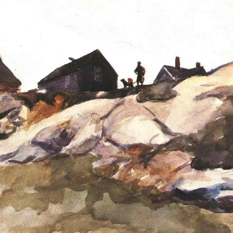 Rocks at the Fort Gloucester — Edward Hopper