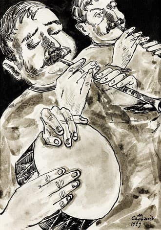 Making merry - playing the zurna and dhol — Martiros Saryan