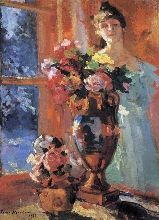 Still life with portrait of Pertseva — Konstantin Korovin