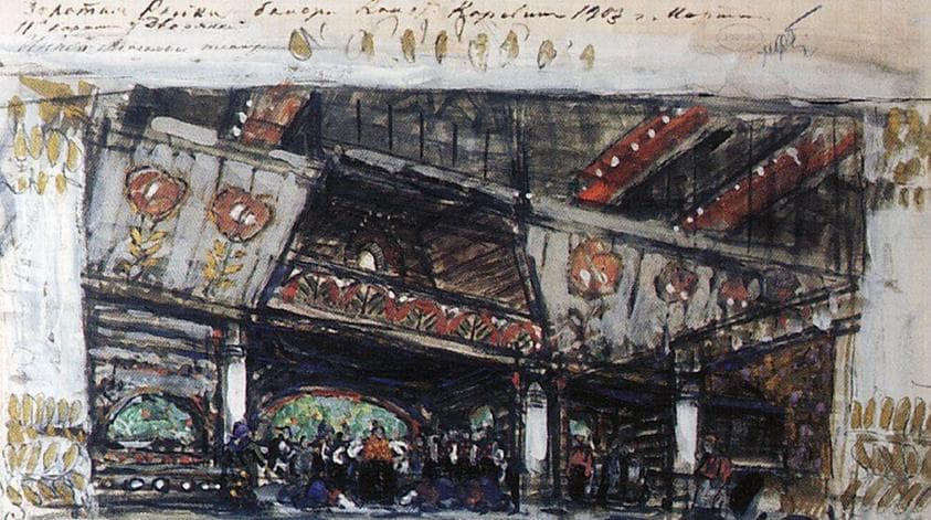 At a Noblewoman's, sketch for the ballet 'The Goldfish' by Ludwig Minkus — Konstantin Korovin