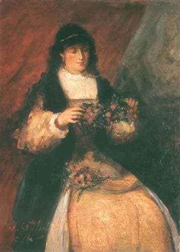 Girl with Flowers — Maurycy Gottlieb