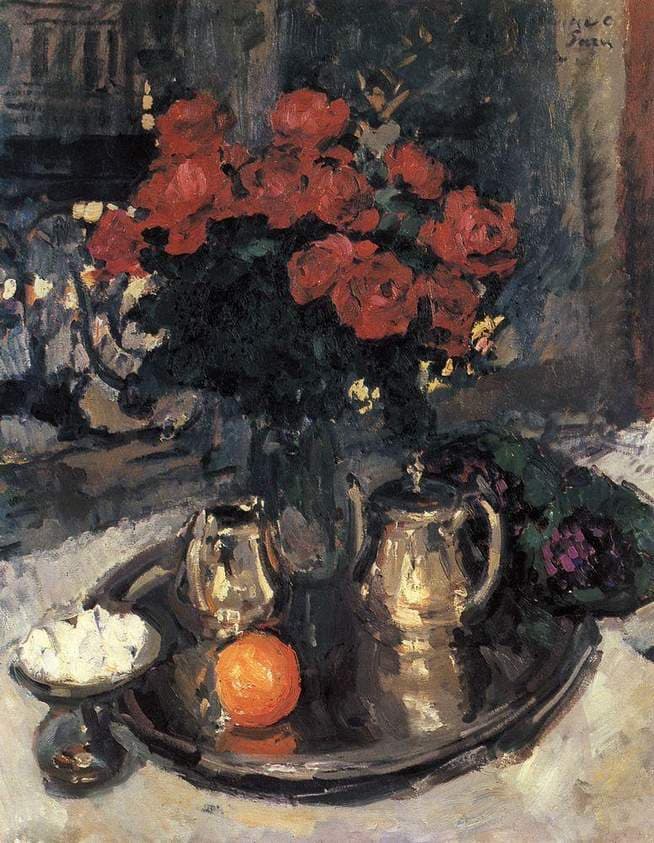 Roses and violets — Konstantin Korovin