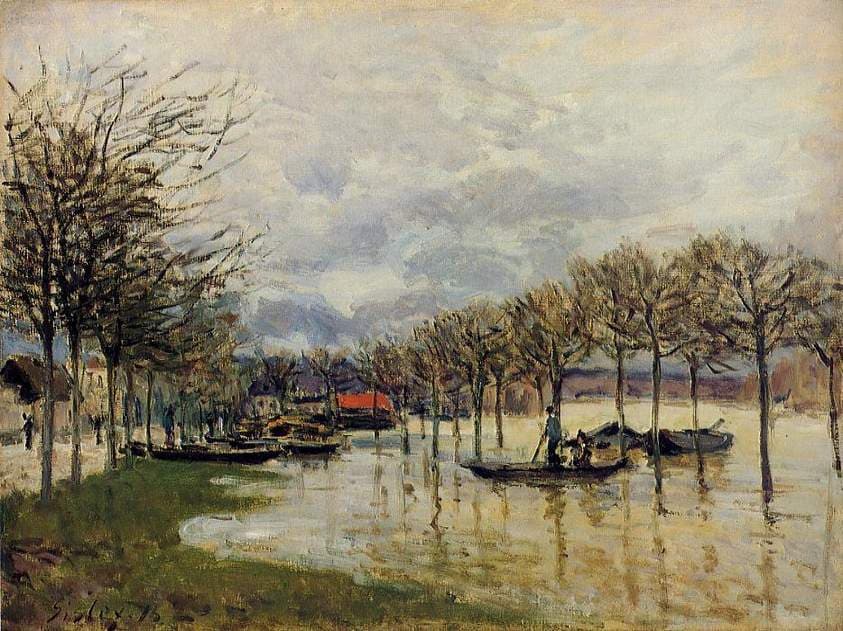 The Flood on the Road to Saint Germain — Alfred Sisley