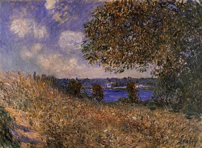 Near the Bank of the Seine at By — Alfred Sisley