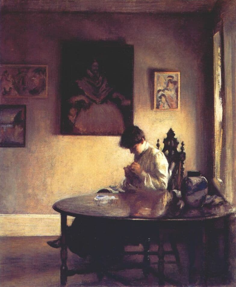 Girl Crotcheting — Edmund Charles Tarbell
