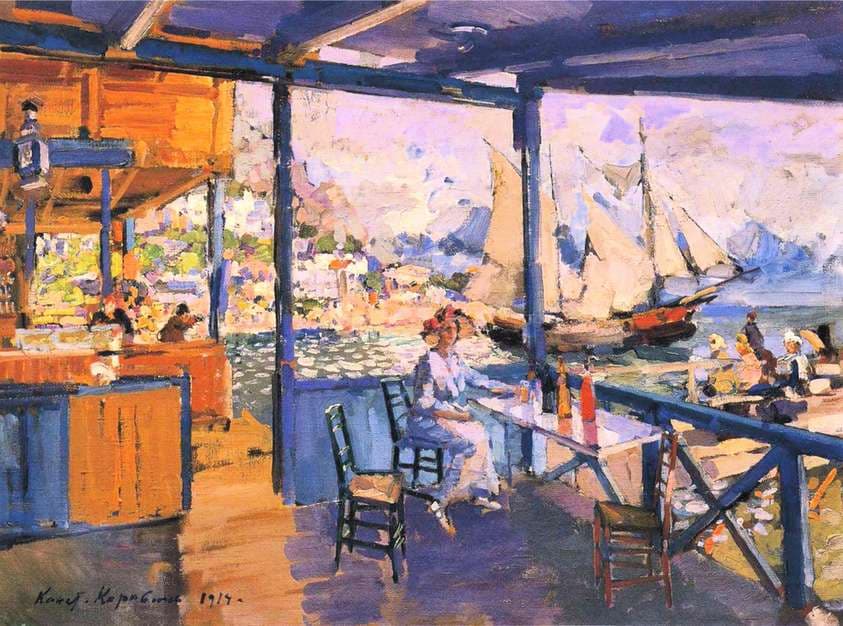 Pier in Gurzuf — Konstantin Korovin