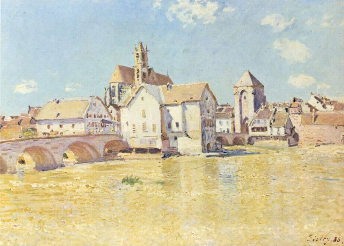 Pont de Moret dans le soleil du matin — Alfred Sisley
