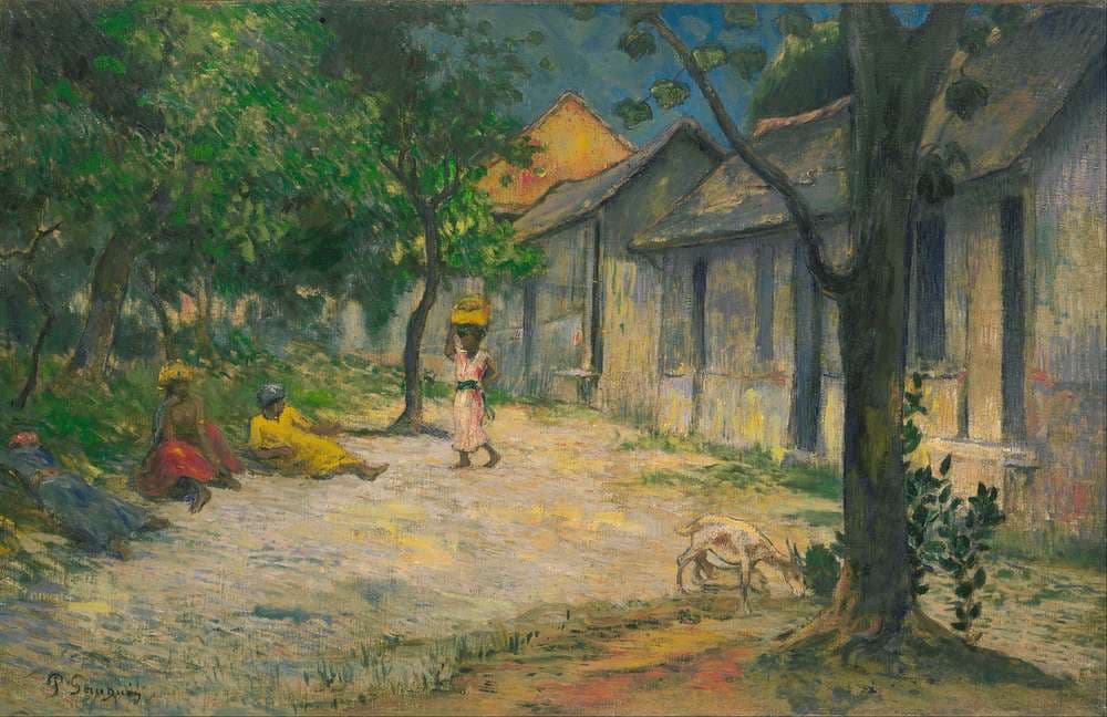 Femmes et Chevre dans le Village — Charles Laval