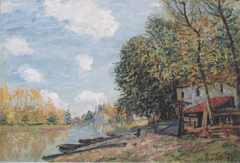 The banks of the Loing Moret — Alfred Sisley