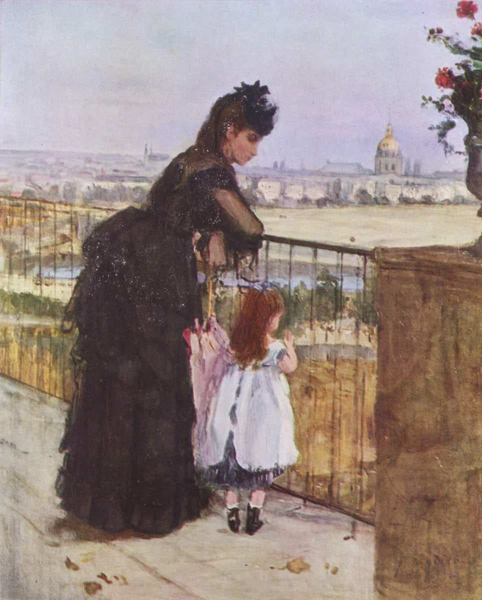Woman and child on the balcony — Berthe Morisot