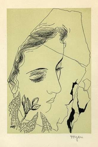A Starry-Eyed Girl with a Flower — Toyen