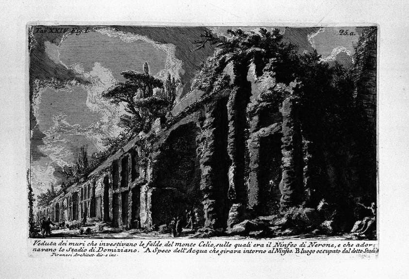 The Roman antiquities, t. 1, Plate XXIV. Celio o Oppio. The Seven Halls. Baths of Trajan. — Giovanni Battista Piranesi