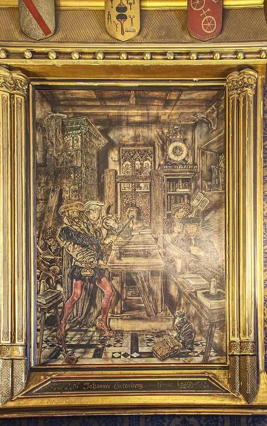 Johannes Gutenberg at his press — Anton Romako
