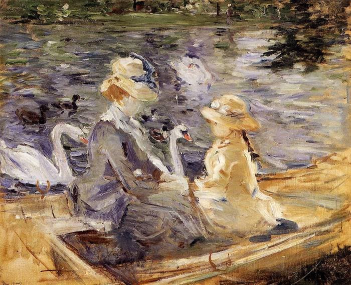 On the Lake in the Bois de Boulogne — Berthe Morisot