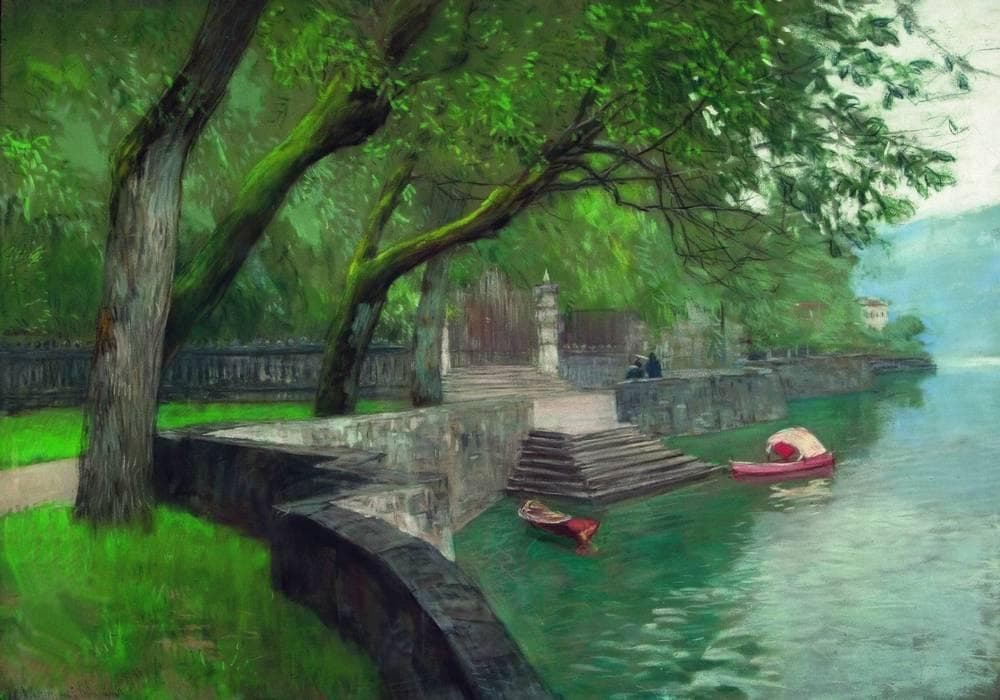At the lake Como. Enbankment. — Isaac Levitan
