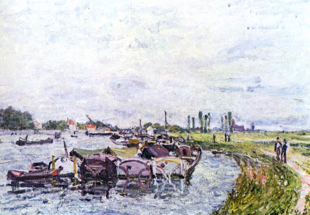 Barges at Saint Mammès — Alfred Sisley
