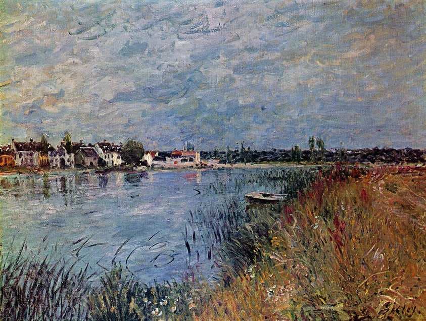 Riverbank at Saint Mammes — Alfred Sisley