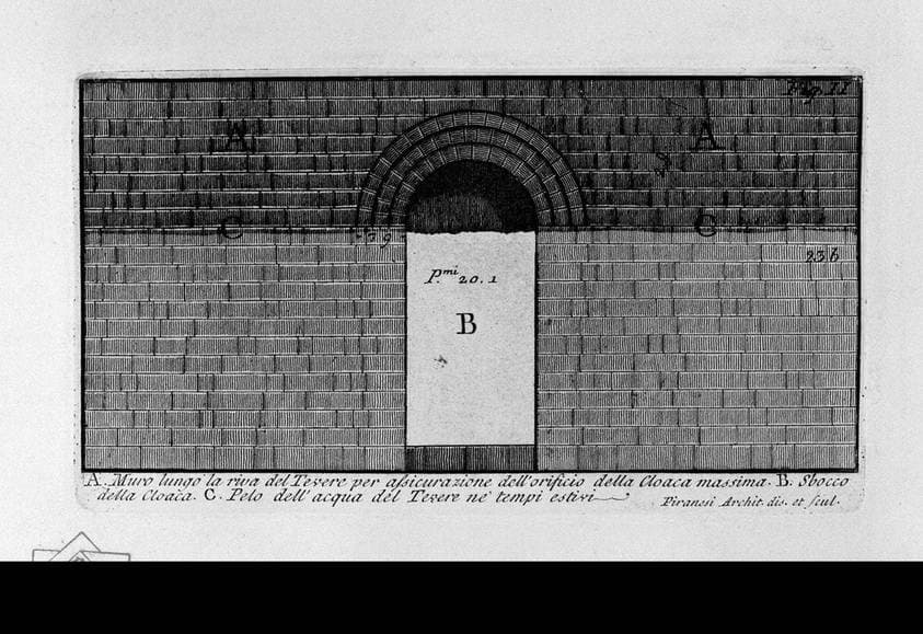 The Roman antiquities, t. 1, Plate XXII. Cloaca Maxima. — Giovanni Battista Piranesi
