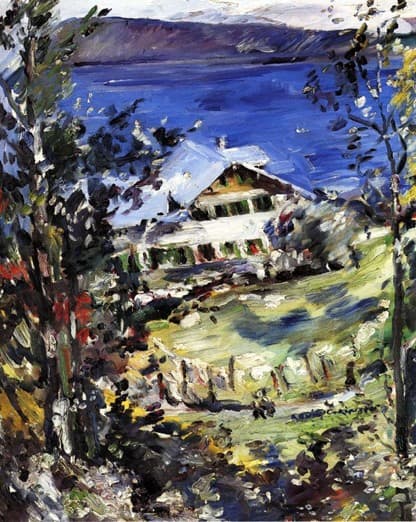 The Walchensee, Country House with Washing on the Line — Lovis Corinth