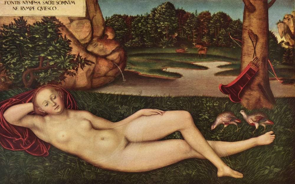 Sleeping Nymph of the Spring — Lucas Cranach the Elder