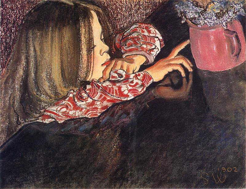 Girl with a Vase of Flowers — Stanisław Wyspiański