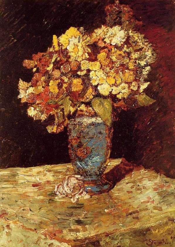 Still Life with Wild and Garden Flowers — Adolphe Monticelli