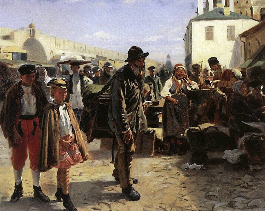 Organ grinder. Study for the painting "Market in Moscow" — Vladimir Makovsky