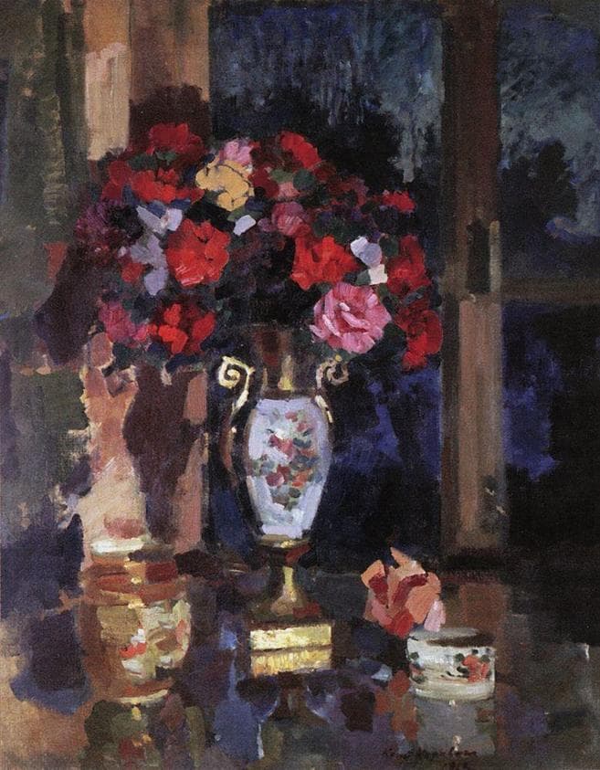A bouquet of paper roses — Konstantin Korovin