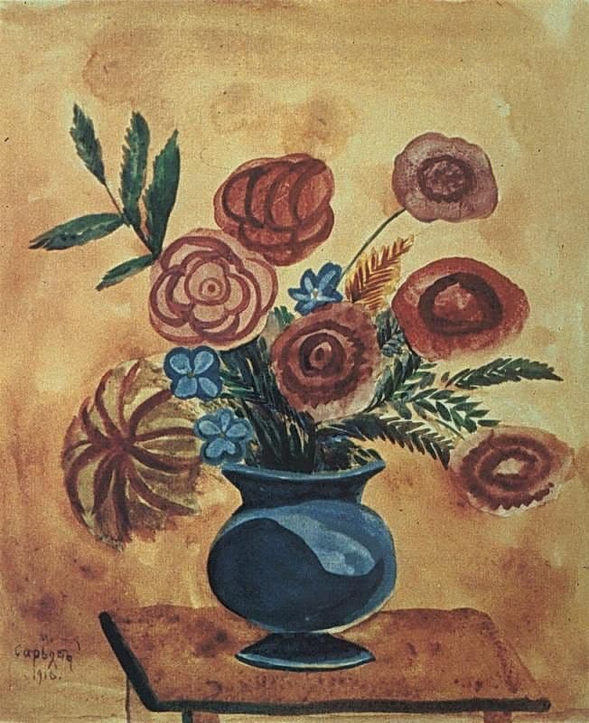 Bouquet in blue vase — Martiros Saryan