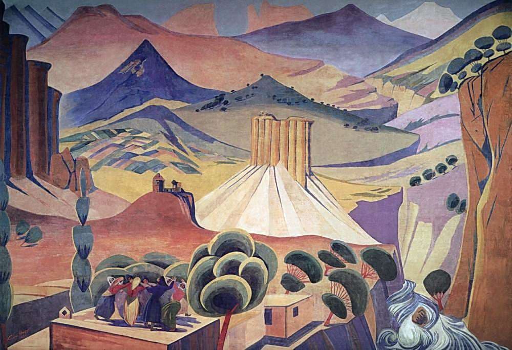 The curtain of the State Drama Theater of Armenia — Martiros Saryan