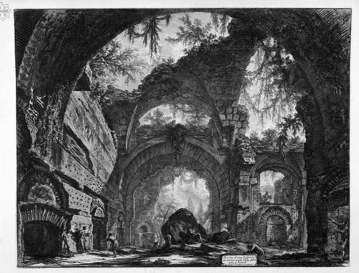 Ruins of a Gallery of Statues in Hadrian`s Villa at Tivoli — Giovanni Battista Piranesi
