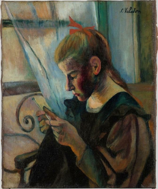 Young Girl Crocheting — Suzanne Valadon