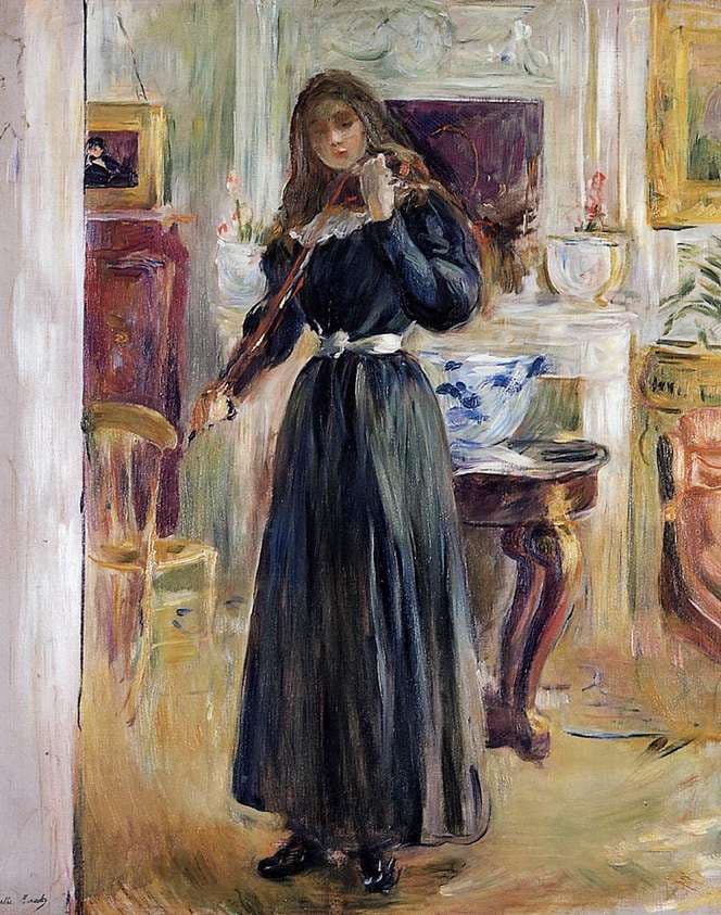 Julie Playing a Violin — Berthe Morisot