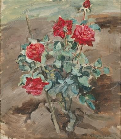 Roses in the ground — Pyotr Konchalovsky