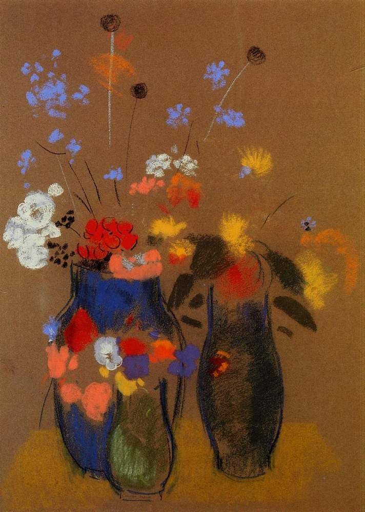 Three Vases of Flowers — Odilon Redon