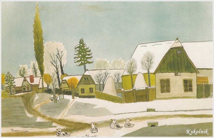 Husovtsy in the snow — Ivan Generalic