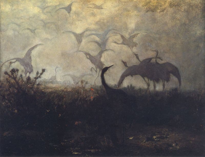 Flight of Cranes — Józef Chełmoński