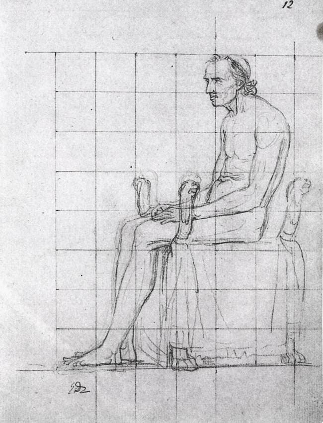 Nude study of Pope Pius VII — Jacques-Louis David