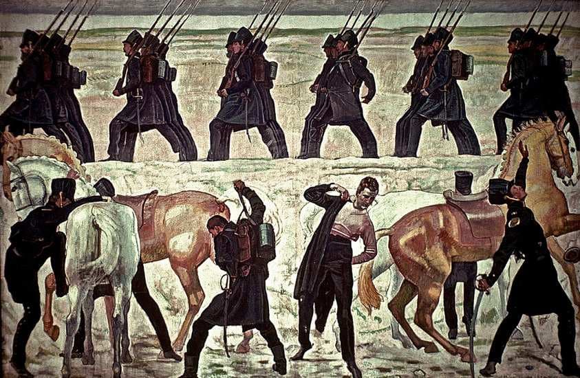 Jena Students Depart for the War of Liberation, 1813 — Ferdinand Hodler