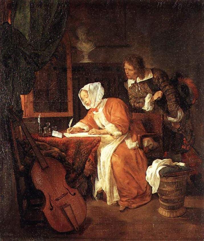 The Letter Writer Surprised — Gabriël Metsu