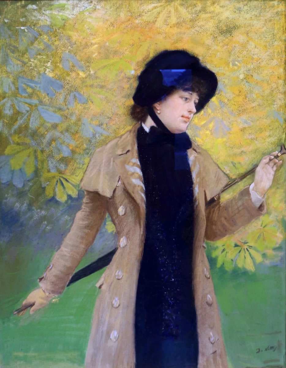 The lady with the Ulster — Giuseppe De Nittis