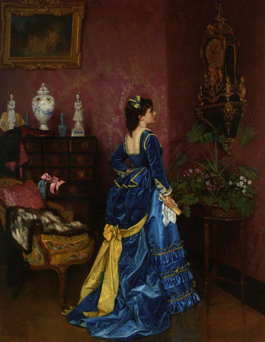 The blue dress — Auguste Toulmouche