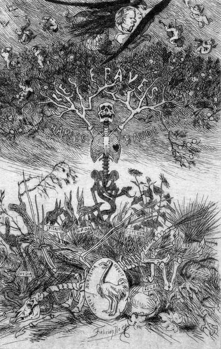 Illustration for 'Les Epaves' by Charles Baudelaire — Félicien Rops