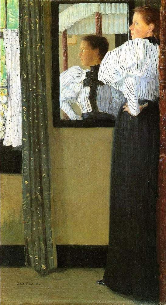 Face Reflected in a Mirror — Julian Alden Weir