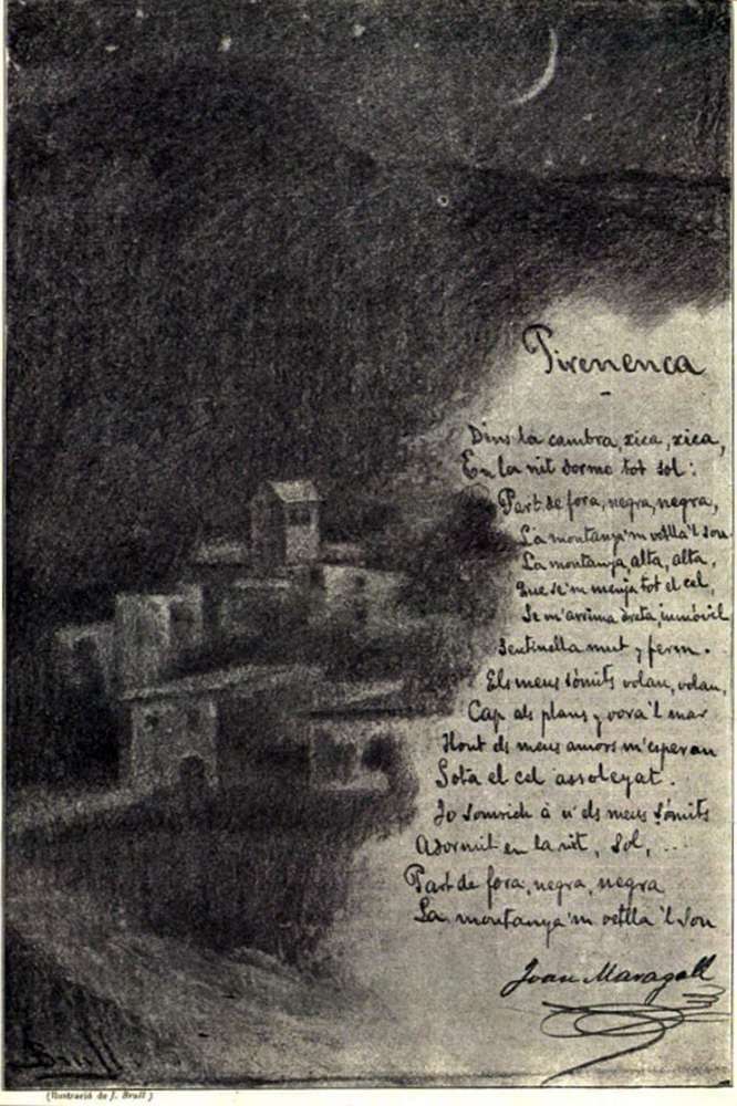 Pirinenca, Illustration of the text by Joan Maragall — Joan Brull