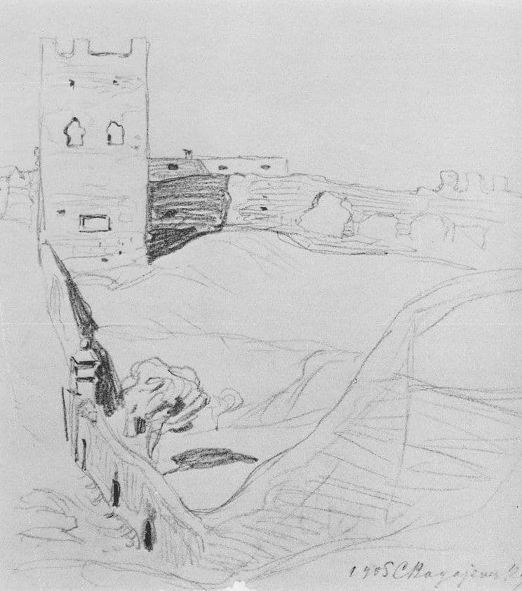 Towers of Feodosiya — Konstantin Bogaevsky