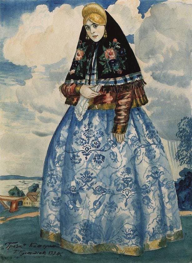 Katerina. Costume Design for Nikolai Ostrovsky's 'The Thunderstorm' — Boris Kustodiev