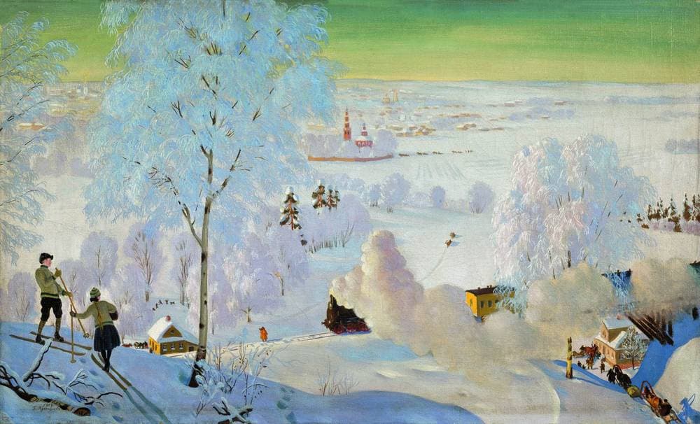 Skiers — Boris Kustodiev