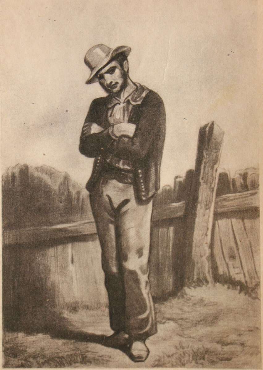 Corsican Bertuccio - before he became steward of the Count of Monte Cristo — Paul Gavarni